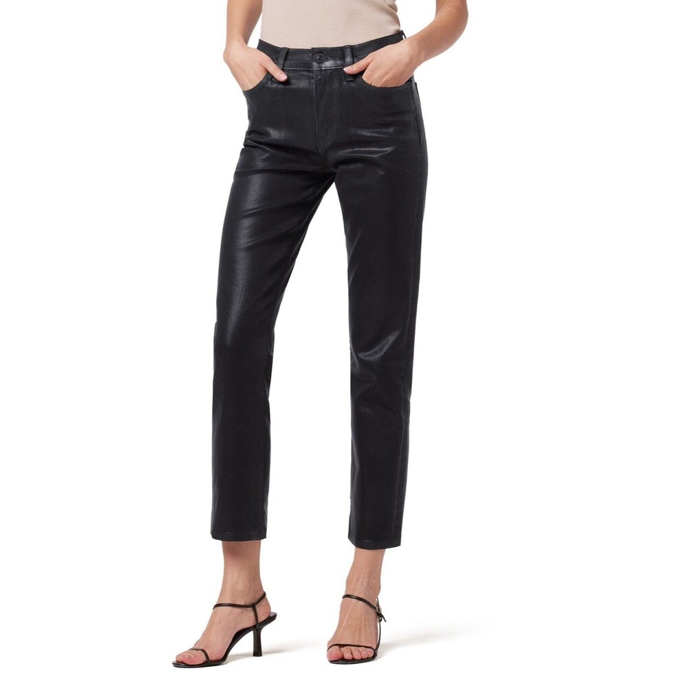 Hudson Jeans Barbara Coated High Waist Ankle Straight Leg Jeans (Raven) Size 28